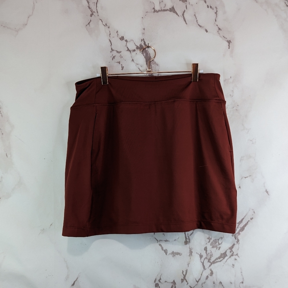Title Nine Dream Skort Womens Large Skirt Red Built In Shorts Mini Stretch